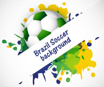 Sepak Bola Indah Tekstur Dengan Grunge Brasil Percikan Warna Latar Belakang