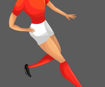 Soccer Player Icon Dribble Sketch Cartoon Character