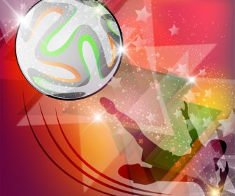 Soccer Poster With Bokeh Silhouette Player Background