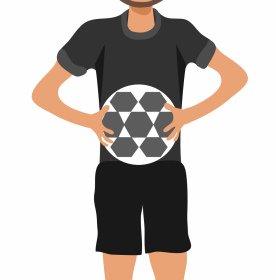 サッカー レフリー アイコン色の漫画のキャラクター デザイン