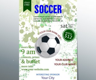 Soccer Ticket Vector Design With Ball Illustration