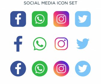 Social Media Setzen Symbolvektor