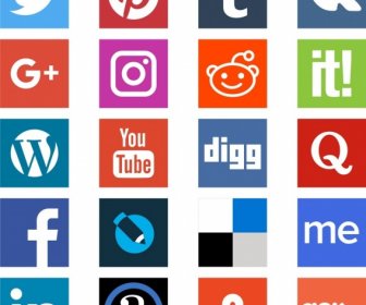 Social-Media Vektor Quadratischen Symbole