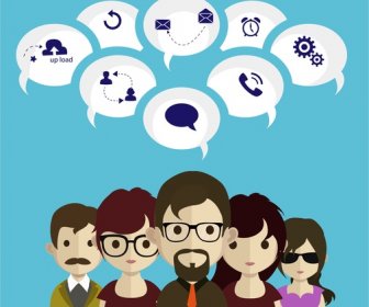 Social Teamwork Concept Infographic Human And Interfaces Design