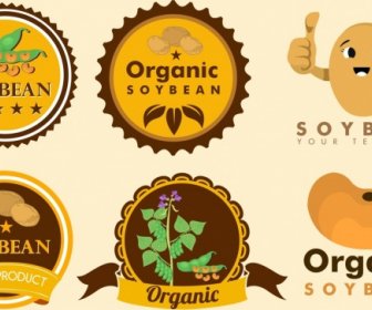 Soybean Logotypes Collection Circles Stylized Icons Decor