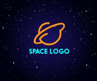 Desain Logo Ruang Berkilauan Latar Belakang Alam Semesta