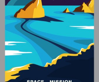 space poster planet surface sketch