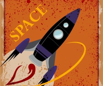 spaceship drawing classical grunge decor