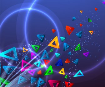 Sparkle Background With Colorful Triangles And Light