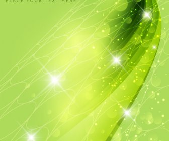 Sparkle Bokeh Green Background Vector