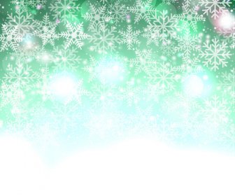 Sparkling Abstract Snowflakes Christmas Background