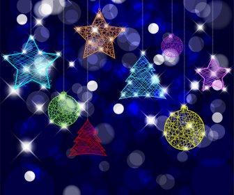 Sparkling Christmas Baubles On Blurred Background