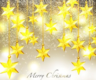 Sparkling Christmas Stars Design Background