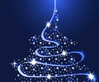 Sparkling Christmas Tree Design Vector