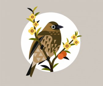 Sparrow Icon Flat Classic Sketch