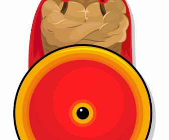 Spartanische Ritter Symbol Farbige Cartoon-Charakter