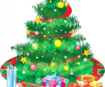Pohon Natal Khusus Desain Elemen Vektor