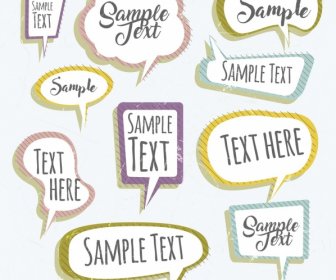 Speech Baubles Labels Collection Flat Colored Decor