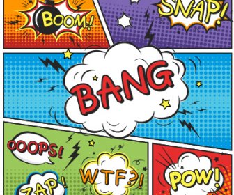 Speech Bubbles Cartoon Explosion Styles Vector Set