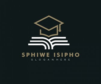 sphiwe isipho logo template contrast graduation hat book lines sketch