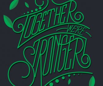 Spirit Quote Background Green Calligraphic Design