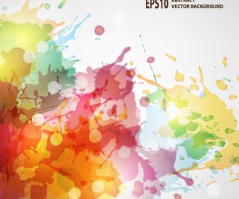 Splash Watercolor Blots Abstract Background Vector