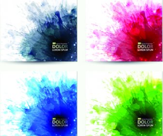 Splash Watercolor Stains Background Vector