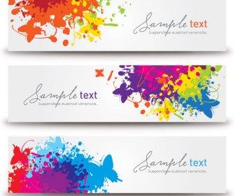 Splashed Banners Vector Graphic