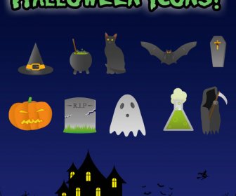Gruselige Halloween-Symbole