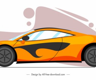 Sport Car Icon Colored Modern Sketch