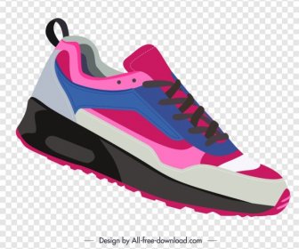 Olahraga Sepatu Template Sketsa Modern Berwarna-warni