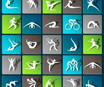 Sports Paper Icons Vector Set