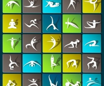 Sports Paper Icons Vector Set