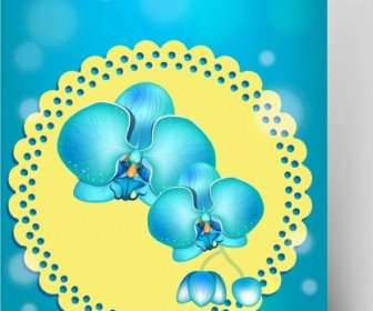 Spring Background Blue Orchids Ornament