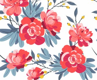 Spring Background Colorful Blooming Petals Sketch