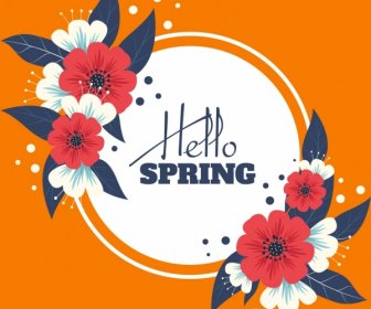 Frühling Blumen Blatt Symbole Klassische Bannergestaltung
