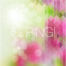 Spring Colorful Geometric Shapes Background