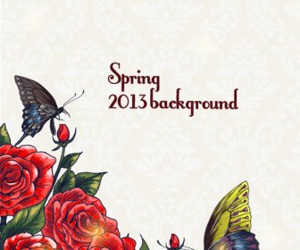 Frühling Blumen-Design Vektor Hintergrund