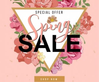 Spring Sale Poster Colorful Elegant Classic Floras Decor