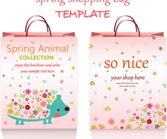 Spring Desain Template Tas Belanja Dengan Gaya Lucu