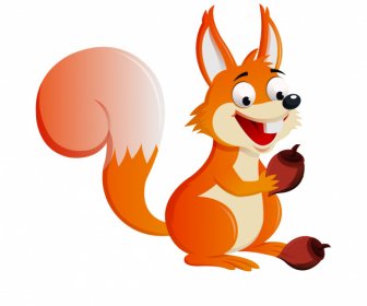 squirrel icon funny cartoon character sketch