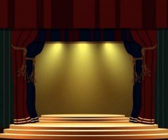 Stage Design Template Classical Style Bright Light Decoration