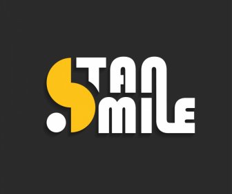 Stan Smile Logotipo Plantilla Contraste Textos Planos Forma Simétrica