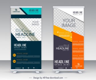 Standee Roll Banner Template Colorful Vertical Modern Design