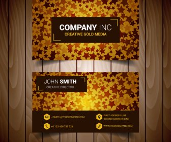 Stared Golden Premium Abstract Business Card