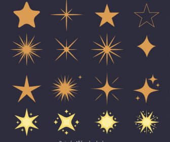 stars icons flat shapes classic design