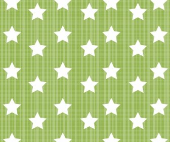 Stars Pattern Repeating Icons Green Classical Design