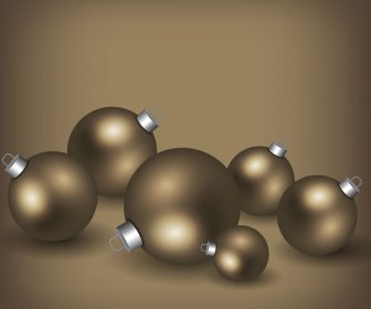 Stastic Brown Christmas Balls Background