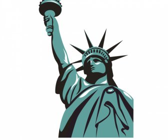 Estátua Do ícone Do Sinal Da Liberdade Esboço Clássico Desenhado à Mão Plana