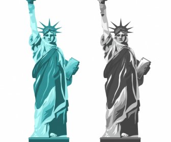 statue of liberty sign icon classical mockup sketch